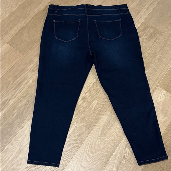 CURVE APPEAL (22W) High-Rise Minimalist Jegging Dark Wash Stretch Ankle Cropped - Picture 7 of 11